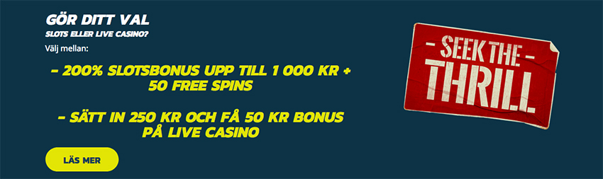 Thrills nätcasino välkomsterbjudande