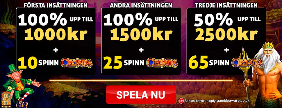 Cloud Casino bonus - få upp till 5 000 kronor och 100 free spins i välkomstbonus