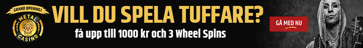 Metal Casino bonus upp till 1 000 kronor och 3 Wheel Spins