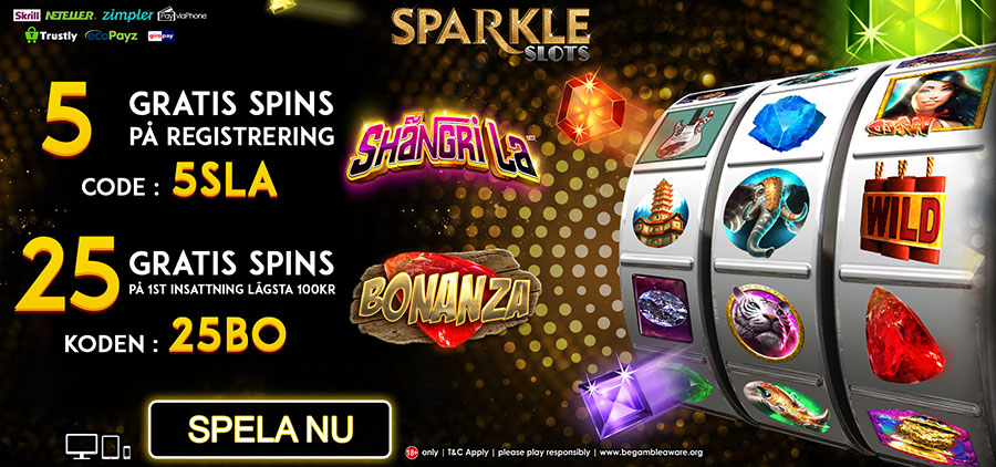 SparkleSlots nätcasino no deposit free spins