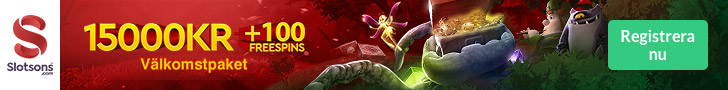 Slotsons nätcasino bonus - 100% upp till 15 000 kr
