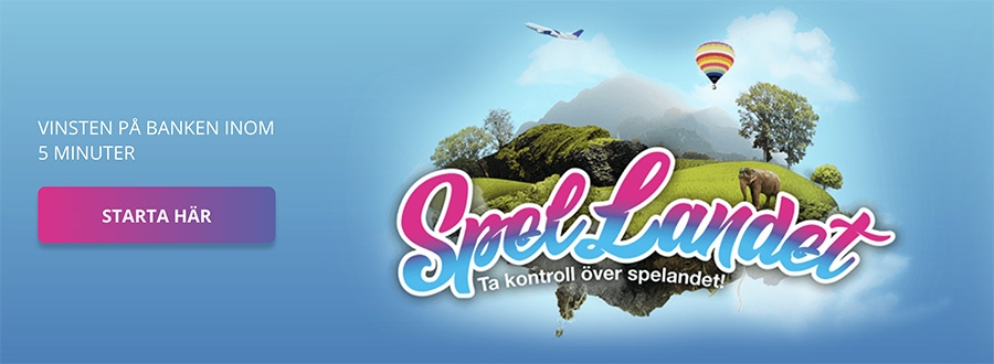 SpelLandet nätcasino vinsten på banken inom 5 minuter