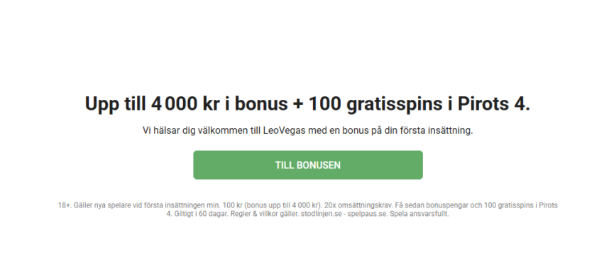 LeoVegas free spins utan omsättningskrav